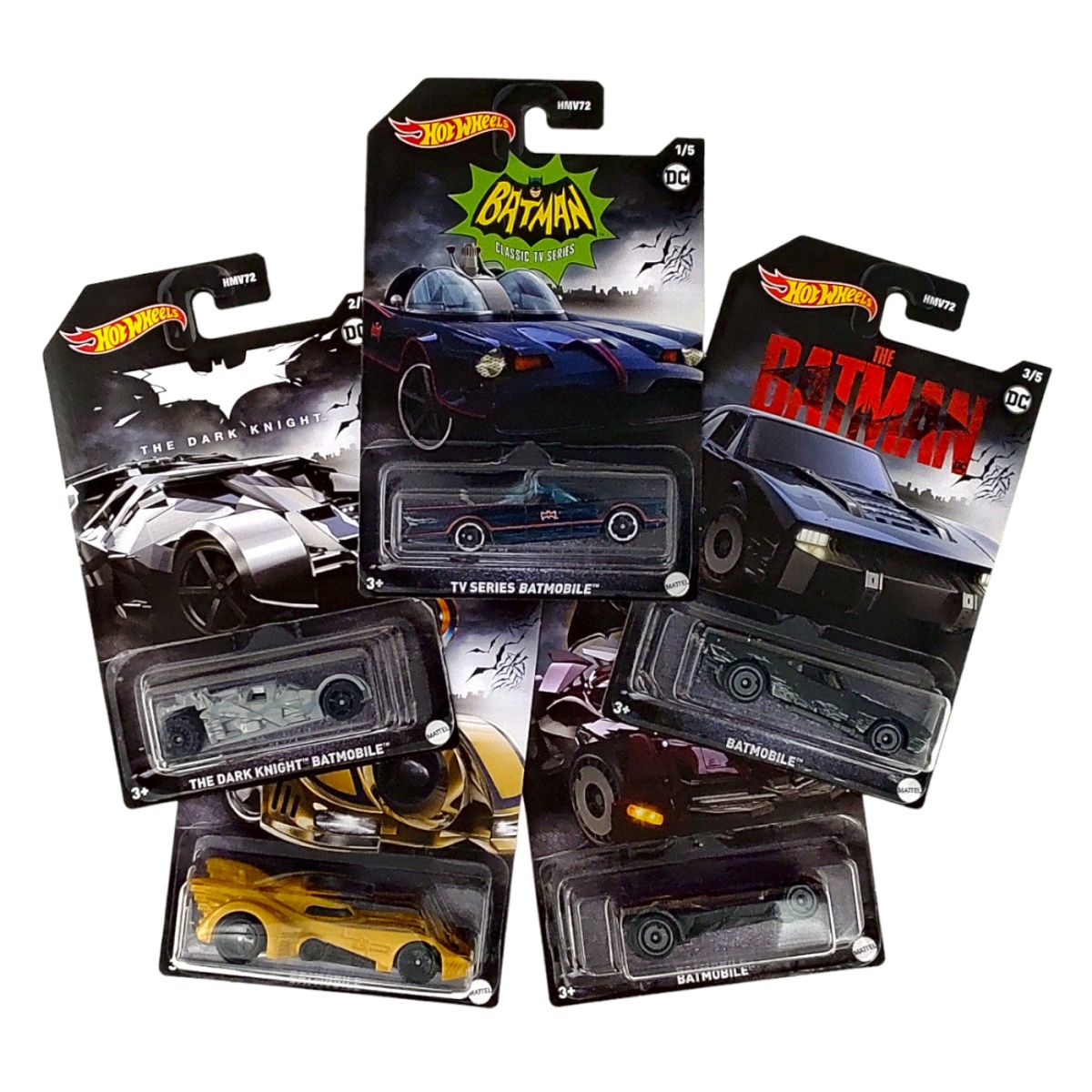 Hot Wheels Batman 5 Car Set Bundle Version 1